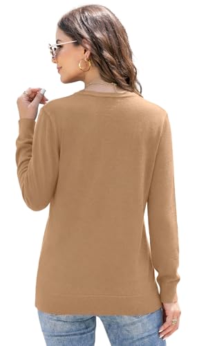 Image of Veryoung Women's 2026 Long Sleeve Lightweight Crewneck Casual Cardigan Sweater S-3XL
