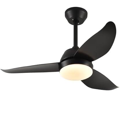 Foto di Ventilatore da Soffitto con Luce LED 36" 3 Pale, 6 Velocità + 3 Temperature Luce, Motore DC Super Silenzioso, Timer con Telecomando, Funzione Inverso Estate/Inverno - Per Camera da Letto/Soggiorno