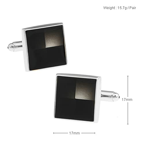 Set de Mancuernas Cuadradas Negras para Hombre miniatura 5