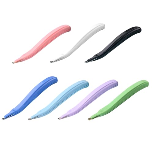 RGYBAO Paquete de 7 pequeños removedores de grapas ergonómicos con imán para quitar documentos de oficina sin esfuerzo en diseño de 7 colores coloridos
