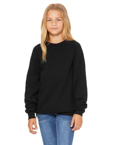 BELLA + CANVAS Youth Sponge Fleece Sweatshirt S Black