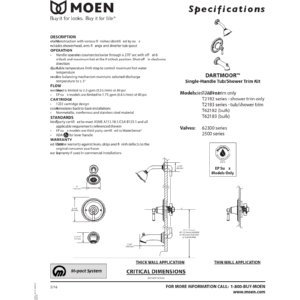 Moen T62183 Grifería para tina y ducha, acabado cromado miniatura 2