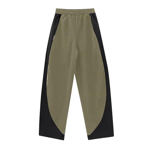 Image of Womens Wide Leg Stretchy Sweatpants High Elastic Waist Color Block Palazzo Pants Stylish Trousers