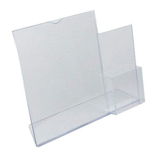 Marketing Holders10 Pack Acrylic Sign Holder Slant Back Clear Acrylic Countertop Display for 8.5" x 11" Important Announcements and 4" Wide Brochures in Businesses and Offices