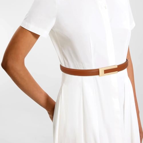 Women Skinny Leather Belt Thin Waist Belts for Dresses Jeans Pants3