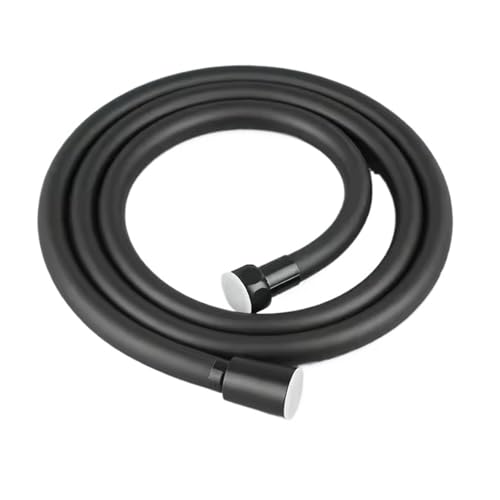 1 manguera de ducha de alta presión de 1,5/2 m de PVC GI/2 (negro, 200 cm)