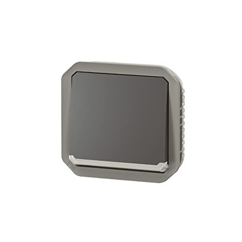 Va et vient Legrand Plexo anthracite 10A lumineux composable réf 069803L