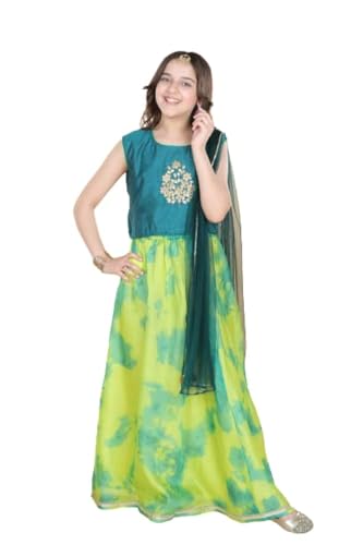 Adiva Girls Cotton Striped Lehenga choli Set