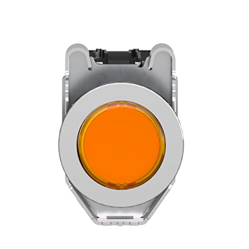 Pulsador luminoso naranja LED para señalización de alertas en cuadros 230V 6