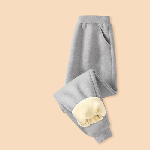 Toddler Boys Plush Lined Sweatpants Winer Warm Cozy Fleece Athletic Jogger Girls Casual Daily Solid Color Sherpa Pants2