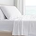 Cariloha Classic Bamboo Sheets 4 Piece Bed Sheet Set - Softest Bed Sheets and Pillow Cases - Lifetime Protection (Queen, White)