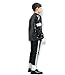 Ciguo Men's Halloween Party Costumes for Dance Cosplay Birthday Costume (7-8 year, Black)