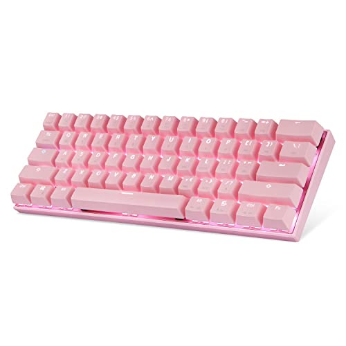 Teclado Mecânico Gamer MOTOSPEED CK62, RGB, Switch Outemu Vermelho, Bluetooth, US - Rosa glide