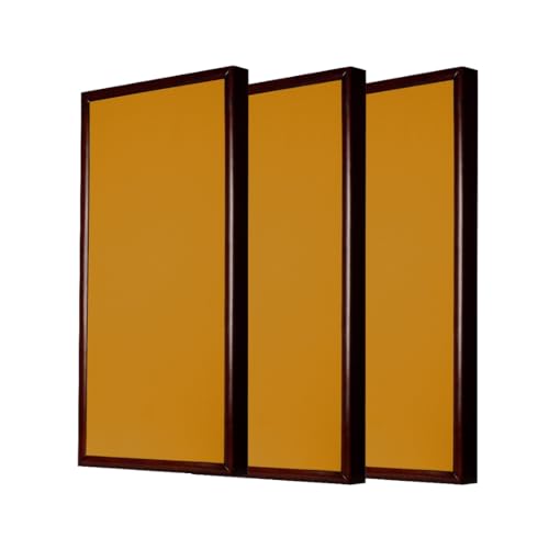 Image of Timber Acoustics Soundproofing Wooden Frame Acoustic Panels, Rockwool Safe 'n' Silent Pro. (WALNUT) [SET OF 3] (Yellow, 2'X4'X3 inch)