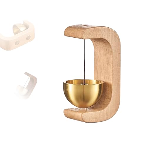 BKGBQAOW Campana para Puerta De Entrada Exterior, Campana De Madera MagnéTica, Campana MagnéTica De Dopamina, Campana De Viento De Puerta C De Madera