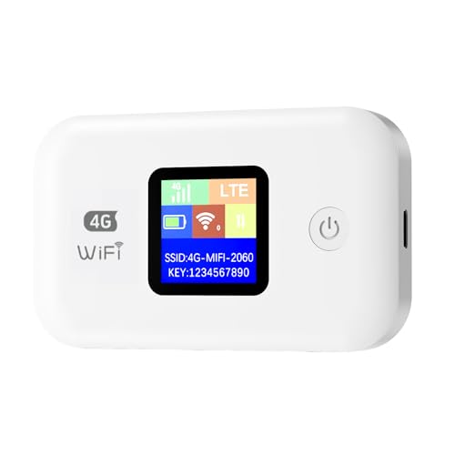 4G Mobiler WLAN Router Tragbares WLAN für Unterwegs Ohne Vertrag LTE Router 150 Mbps 3000mAh Lange Akkulaufzeit LCD Display
