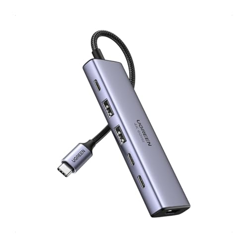 Hub Adaptador USB-C UGREEN 6 em 1, HDMI, 2x USB 3.2, USB-C, Cinza 35999