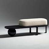 Banco de entrada de madera con asiento acolchado, elegante reposapiés y solución de almacenamiento para sala de estar, dormitorio, pasillo, diseño funcional moderno