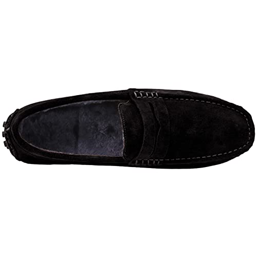 Image of ANUFER Men's Suede Leather Penny Loafers Comfort Driving Shoes Moccasin Slippers