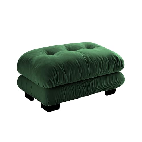 Image of SoarFlash Velvet Sectional Sofa Ottoman, Green