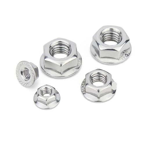 Écrou de blocage à bride M12 en acier inoxydable 304 cranté tête hexagonale - 2