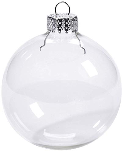 Darice 12-Piece Heavy Duty Glass Balls Clear Glass, 70mm