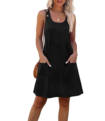 WEESO Summer Dresses for Women Tank Casual Sleeveless Casual Mini Fashion Beach Vacation Dresses with Pockets2