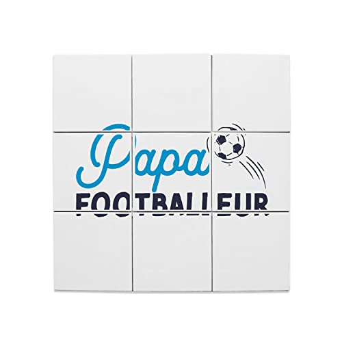 Carreaux céramique décoratifs football papa de 45,6 x 45,6 cm