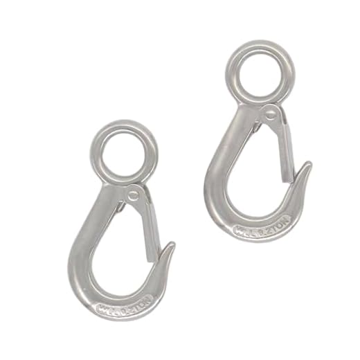 OffiXymeric 2 Pack 440 lbs Work Load Grab Hooks, 0.2T Slip Hooks, 304 Stainless Steel Safety Snap Hooks with Fast Round Eye, Chain Lifting Hook Rigging Accessory