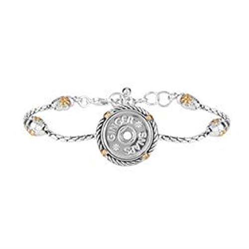 Ginger Snaps Mixed Metal Blaire Bracelet | Customizable & Adjustable Snap Jewelry Collection | Choose Your Own Button Charms for Necklaces, Bracelets | Standard Size | SN96-58