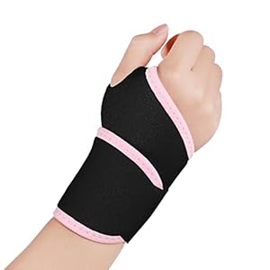 yeloumiss Wrist Support Brace 2 Pack Adjustable Wrist Strap Carpal Tunnel Wrist Support for Sports Protecting Arthritis Tendinitis Pain Relief, One Size Fits Left or Right Hand (Pink)