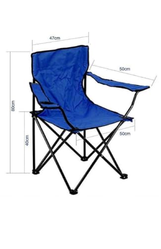 Image of HUB Portable Camping Chair Foldable Outdoor Picnic Chair with Carry Bag, Folding Chair for Camping, Travel, BBQ, Hiking & Garden Use | Metal Frame with Oxford Fabric | Multicolor