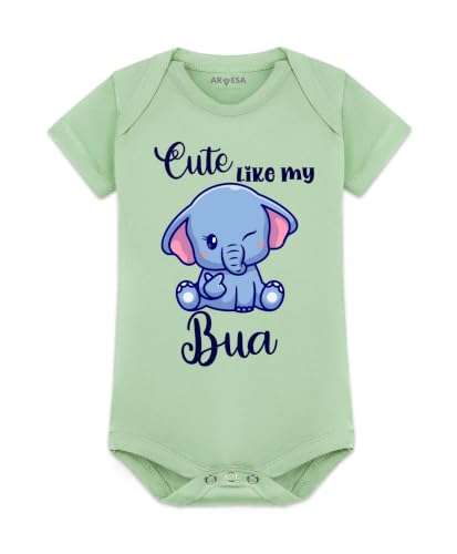 Image of ARVESA Baby Romper Bua Theme for Baby Boy and Baby Girl Cotton 0-12 Months Design No 972 - Cute Like My Bua