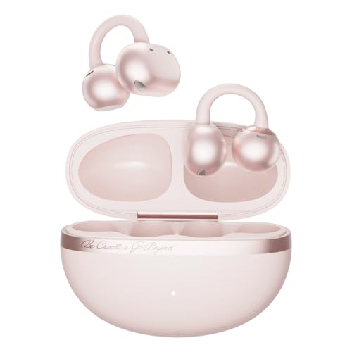 QCY Crossky C50 Clip On Earbuds Open Ear Wireless Bluetooth 6.0 Headphones with 4 Mic, 35H Playtime Ear Cuff Earbuds Comfortable for Running/Fintness, IPX5 Waterproof, Ultra Lightweight