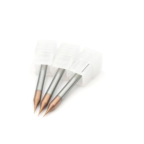 Image of 5pcs /Package HRC60 2Flutes Micro Carbide Flat End Mill Square end Mill CNC Cutting Tools for Metal Shank Diameter 4mm (5pcs, Cutting Diameter 0.3mm)