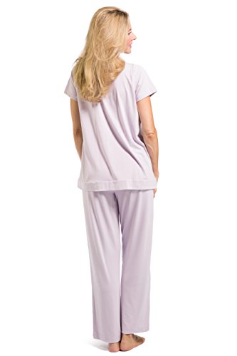 Fishers Finery Women's EcoFabric Pajama Set; Short Sleeve Top & Full Length Pant with Gift Box2