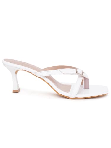 Image of SilverArrow womens Velcor Patent Leather Kitten Heels for Women & Girls | Square Open Toe Cushioned Slip-On Dress Sandals for Office, Wedding & Casual Wear