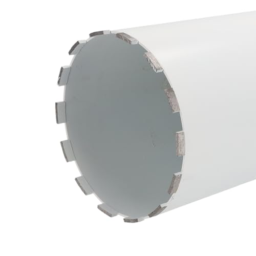 DEDRA Diamantbohrkrone für Kernbohrgerät universelle Befestigung 1 ¼’, Ø 202 mm, Länge 400 mm, wassergekühlter Betrieb, Laser-geschweißte Diamantzähne, geeignet für harte Materialien