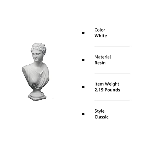 Good Buy Gifts Diana The Huntress Bust - Roman God Statue - 1Ft Height - White/Green Color (White) #TOP7