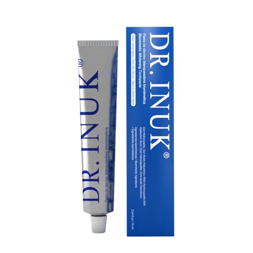 Pasta de Dientes Blanqueadora Biomimética DR. INUK – Sin Flúor, con PAP e Hidroxiapatita – Protección de Esmalte y Encías – Fabricado en España - Sabor Menta fresca - 75ml