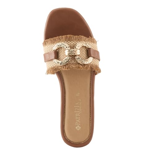 PATRIZIA Women's LAMIYAH Slide Sandals - Woven Upper with Gold Bit Accent, Flexible Outsole, All-Day Comfort3