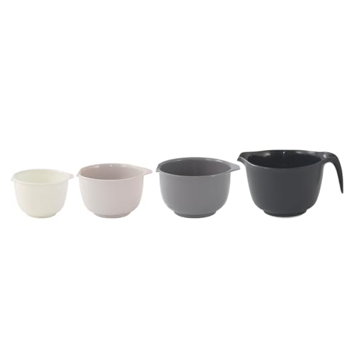 Glad Mixing Bowls with Pour Spout, Set of 4 - Nesting Plastic Bowls (1.2qt, 1.9qt, 2.8qt, and 3qt with Handle) - Non Slip Base, Dishwasher Safe Kitchen Cooking and Baking Supplies, Grey - image 6