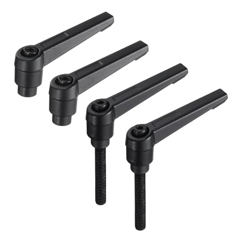 Image of uxcell 4pcs Clamping Lever Adjustable Handle Set Metric M6 x 40mm Male & M6 Female Thread Level Handles Hand Stud Knobs Quick Release Black for Lathe Machinery