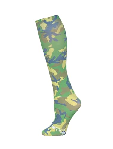 Hocsocx Green Camo Socks Performance Liner Moisture-Wicking Protection for Field Hockey, Ice Hockey, and Soccer