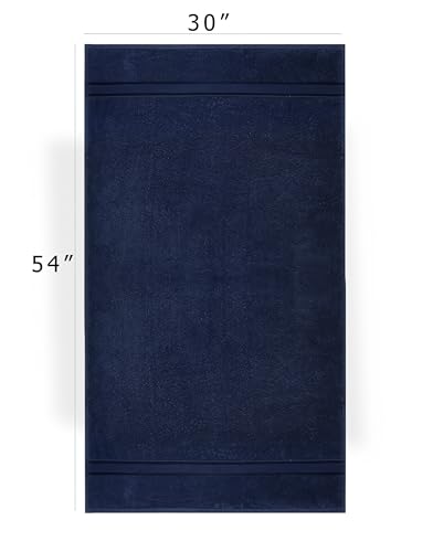 COTTON CRAFT Ultra Soft Bath Sheets - 2 Pack - 35 x 70 - Absorbent Quick Dry Everyday Luxury Hotel Bathroom Spa Gym Shower Beach Pool Travel Dorm - 100% Cotton - 580 GSM - Easy Care - Navy