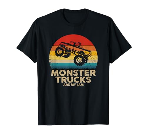 Cool Vintage Monster Truck Are My Jam Retro Sunset T-Shirt