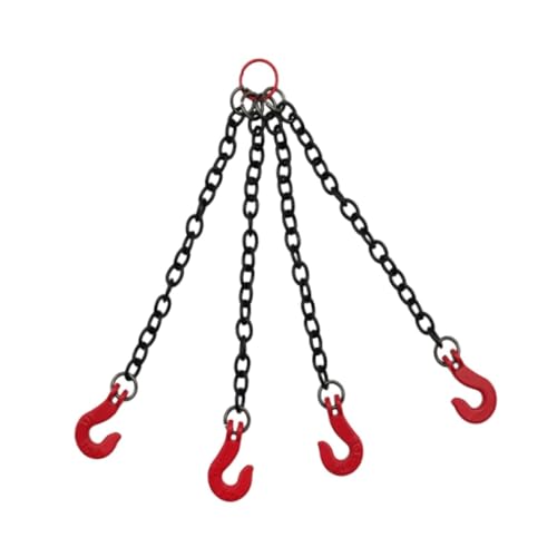 TWTCZOZ 2 Pieces Toy Car Lifting Chain RC Car Accessories Sturdy Metal Lifting Sling Chain with Hook Simulation Decorative Fitting Direct Replacement, 4 Hooks