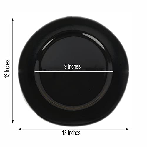 Set de 24 platos cargadores redondos 13 pulgadas negro miniatura 5