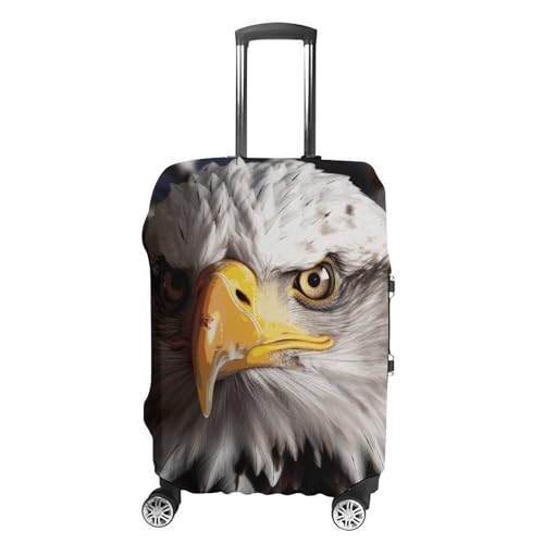 Carry on Luggage Cover America Flag And Eagle Suitcase Covers for Luggages Tsa Approved Travel Luggage Sleeve Protector Elastic Suitcase Protector Anti-Scratch Washable Fits 19-30 Inch Case -M