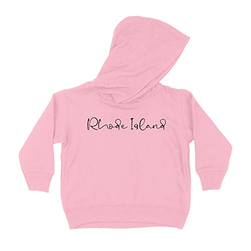 Script Rhode Island Kids Hoodie Sweatshirt Toddler 4T Light Pink